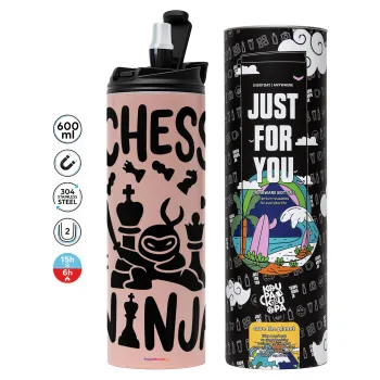Chess ninja, Tumbler stainless steel PINK 600ml