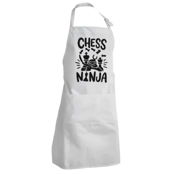 Chess ninja, Adult Chef Apron (with sliders and 2 pockets)