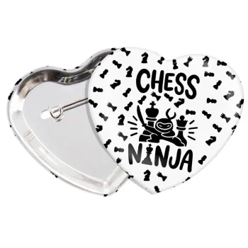 Chess ninja, Κονκάρδα παραμάνα καρδιά (57x52mm)