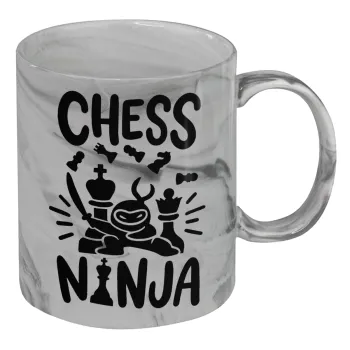 Chess ninja, Κούπα κεραμική, marble style (μάρμαρο), 330ml