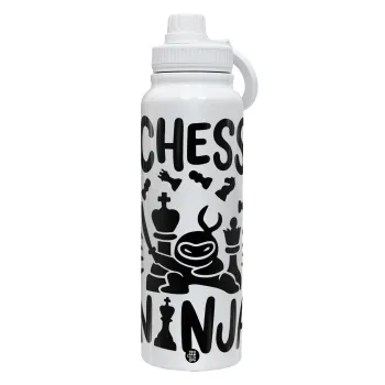 Chess ninja, Θερμός 1L Ανοξείδωτο με Βάση Κινητού & Διπλά Τοιχώματα