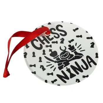 Chess ninja, Christmas ornament glass 9cm