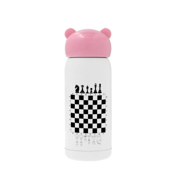 Chess, Pink stainless steel thermal flask, 320ml