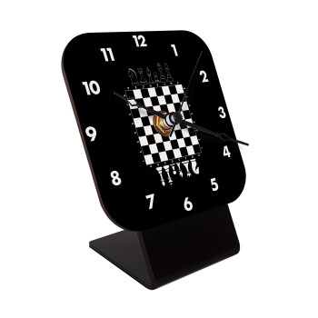Σκάκι, Επιτραπέζιο ρολόι ξύλινο με δείκτες (10cm)