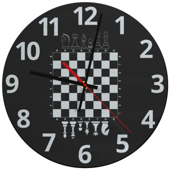 Chess, Ρολόι τοίχου γυάλινο (30cm)