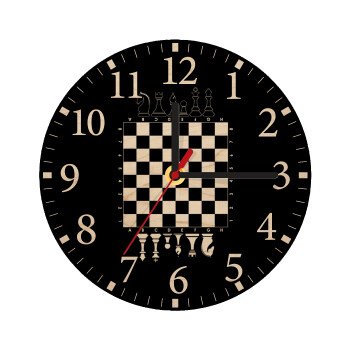 Σκάκι, Ρολόι τοίχου ξύλινο plywood (20cm)
