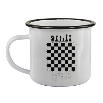 Σκάκι, Κούπα εμαγιέ με μαύρο χείλος 360ml