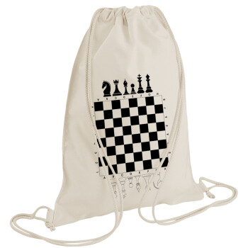 Σκάκι, Τσάντα πλάτης πουγκί GYMBAG natural (28x40cm)