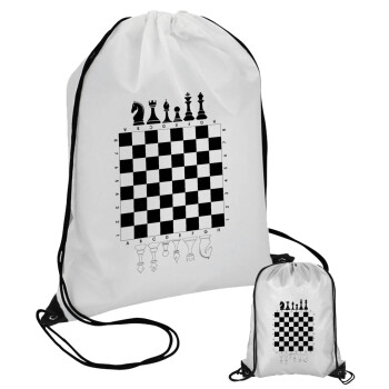 Σκάκι, Τσάντα πουγκί με μαύρα κορδόνια (1 τεμάχιο)
