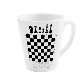 Σκάκι, Κούπα κωνική Latte Λευκή, κεραμική, 300ml