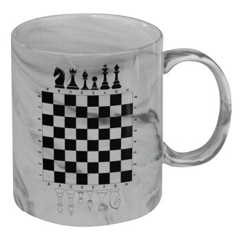 Σκάκι, Κούπα κεραμική, marble style (μάρμαρο), 330ml