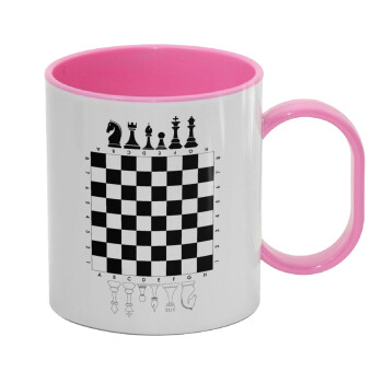 Σκάκι, Κούπα (πλαστική) (BPA-FREE) Polymer Ροζ για παιδιά, 330ml