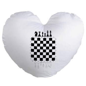 Chess, Μαξιλάρι καναπέ καρδιά 40x40cm περιέχεται το  γέμισμα