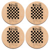 ΣΕΤ x4 Σουβέρ ξύλινα στρογγυλά plywood (9cm)