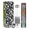Easter candle, metallic white thermos bottle (500ml) & aromatic flat candle (30cm) (GRAY)