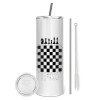 Tumbler stainless steel 600ml, with metal straw & cleaning brush
