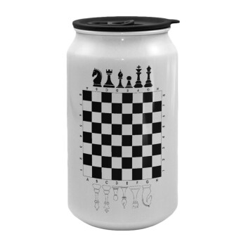 Σκάκι, Κούπα ταξιδιού μεταλλική με καπάκι (tin-can) 500ml