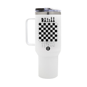 Σκάκι, Mega Tumbler με καπάκι, διπλού τοιχώματος (θερμό) 1,2L