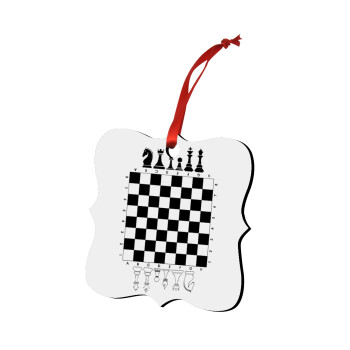 Chess, Christmas ornament polygon wooden 7.5cm
