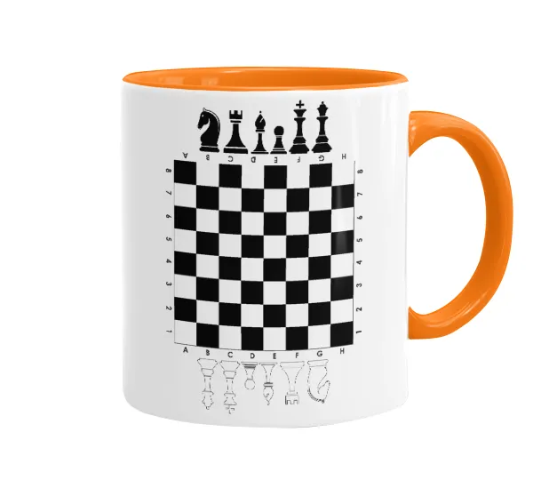 Chess — Mug colored orange, ceramic, 330ml