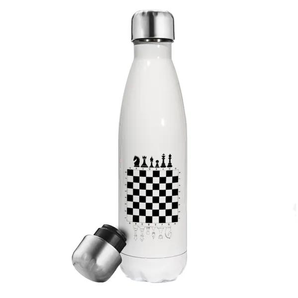 Chess — Metal mug thermos White (Stainless steel), double wall, 500ml