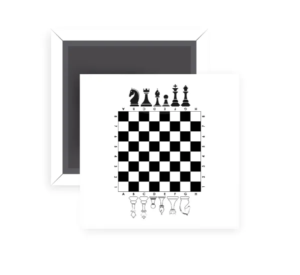 Chess — Square fridge magnet, 5x5cm