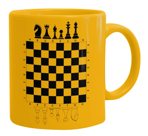 Chess — Ceramic coffee mug yellow, 330ml