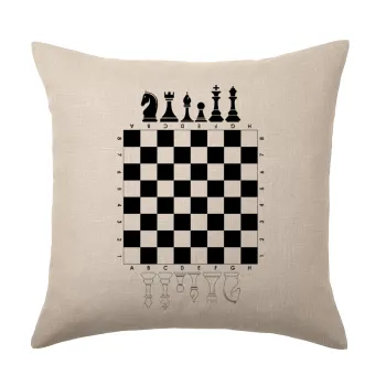 Chess, Μαξιλάρι καναπέ ΛΙΝΟ 40x40cm περιέχεται το  γέμισμα