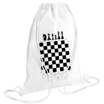 Chess, Backpack pouch GYMBAG white (28x40cm)