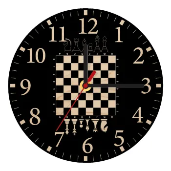 Σκάκι, Ρολόι τοίχου ξύλινο plywood (20cm)