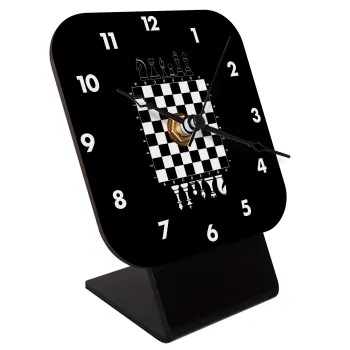 Σκάκι, Επιτραπέζιο ρολόι ξύλινο με δείκτες (10cm)