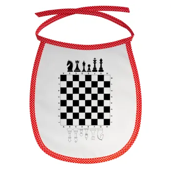 Chess, Σαλιάρα μωρού αλέκιαστη με κορδόνι Κόκκινη