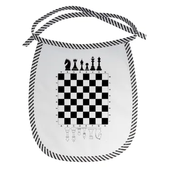 Σκάκι, Σαλιάρα μωρού αλέκιαστη με κορδόνι Μαύρη