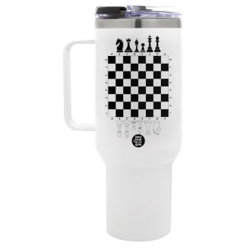 Σκάκι, Mega Tumbler με καπάκι, διπλού τοιχώματος (θερμό) 1,2L
