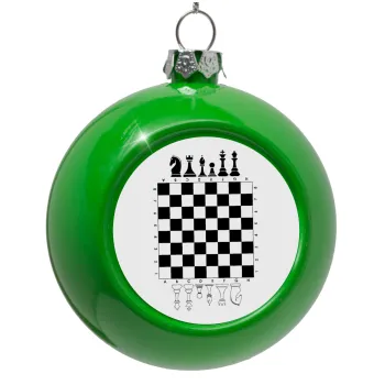Chess, Green Christmas tree ornament bauble 8cm