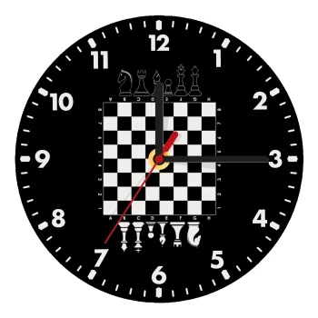 Chess, Wooden wall clock (20cm)