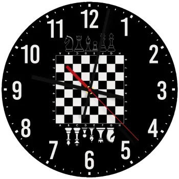 Σκάκι, Ρολόι τοίχου ξύλινο (30cm)