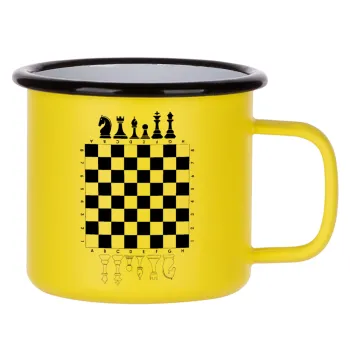 Chess, Metallic enamel MATT Yellow cup 360ml