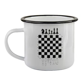 Chess, Κούπα εμαγιέ με μαύρο χείλος 360ml