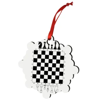 Chess, Christmas ornament snowflake wooden 7.5cm