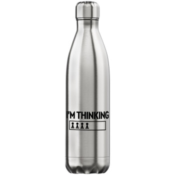 I'm thinking, Μεταλλικό παγούρι θερμός Inox (Stainless steel), διπλού τοιχώματος, 750ml