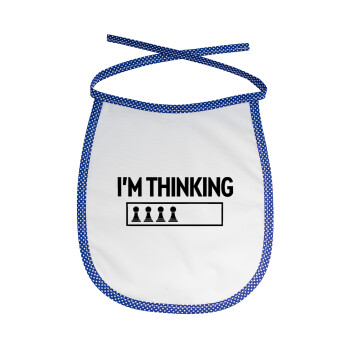 I'm thinking, Σαλιάρα μωρού αλέκιαστη με κορδόνι Μπλε