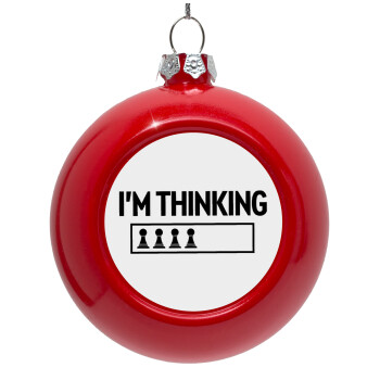 I'm thinking, Red Christmas tree ornament bauble 8cm