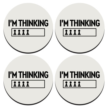 I'm thinking, SET of 4 round wooden coasters (9cm)