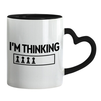 I'm thinking, Mug heart black handle, ceramic, 330ml