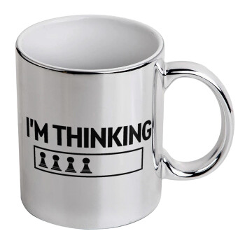 I'm thinking, Mug ceramic, silver mirror, 330ml