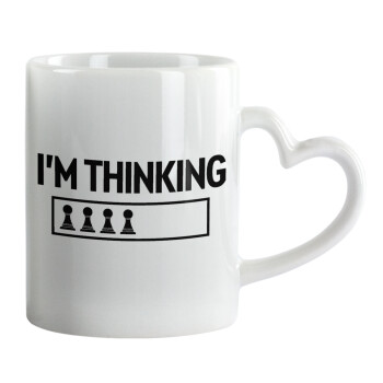 I'm thinking, Mug heart handle, ceramic, 330ml