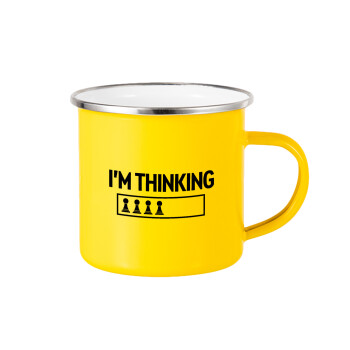 I'm thinking, Yellow Enamel Metallic Cup 360ml