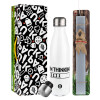 Easter candle, metallic white thermos bottle (500ml) & aromatic flat candle (30cm) (GRAY)