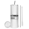 Tumbler stainless steel 600ml, with metal straw & cleaning brush